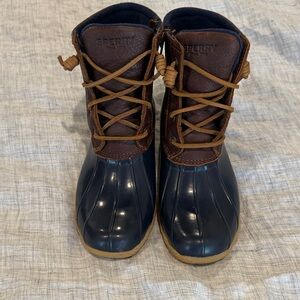 Sperry Navy and Brown Duck Boots